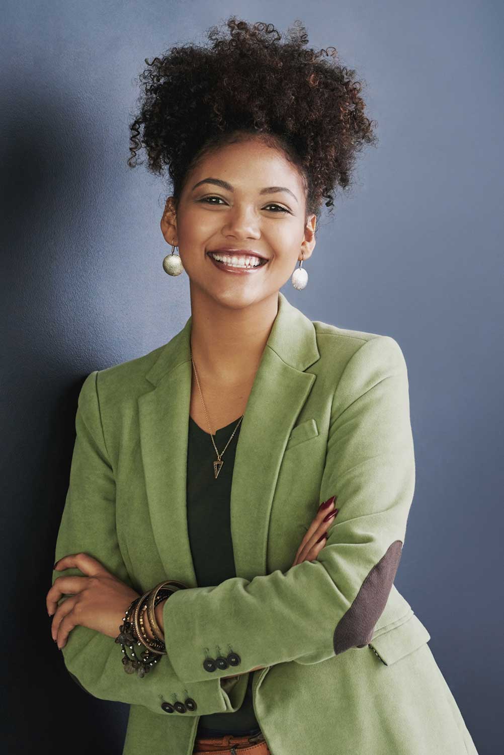 Professional African woman in a business workplace setting